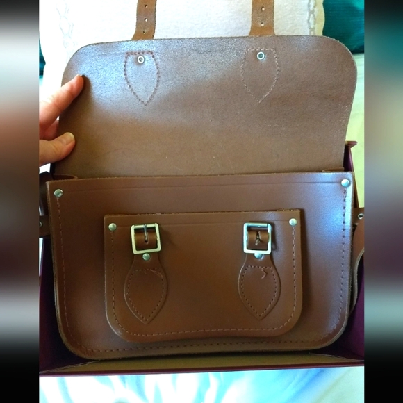 Cambridge Satchel Company Leather Double Buckle Crossbody Bag Made in England - Picture 11 of 12